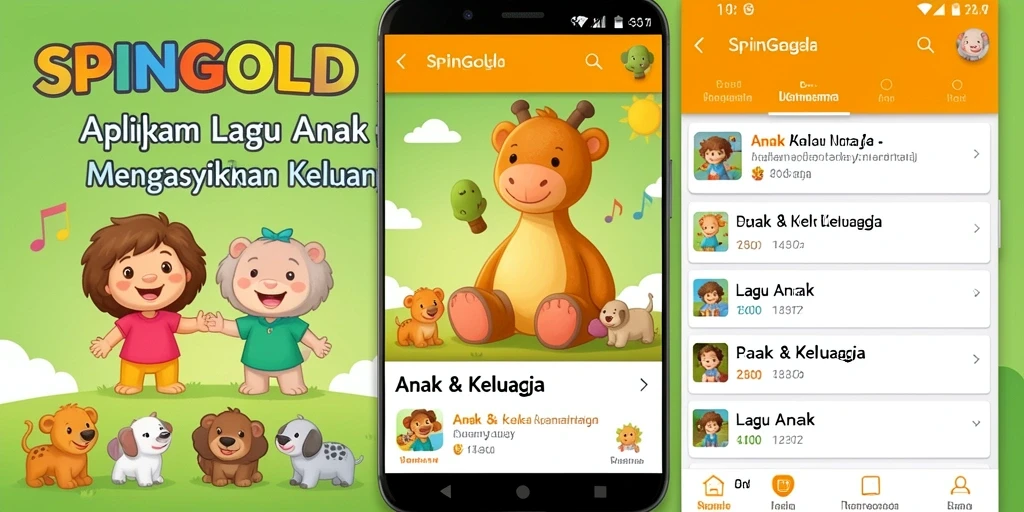 Antarmuka SPINGOLD yang ceria dan interaktif untuk anak-anak.